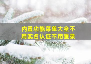 内置功能菜单大全不用实名认证不用登录