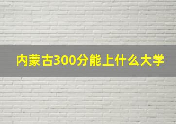 内蒙古300分能上什么大学