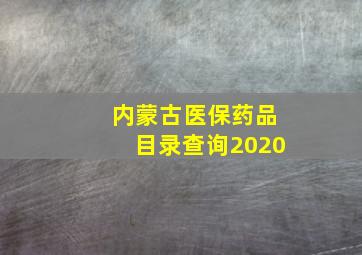 内蒙古医保药品目录查询2020