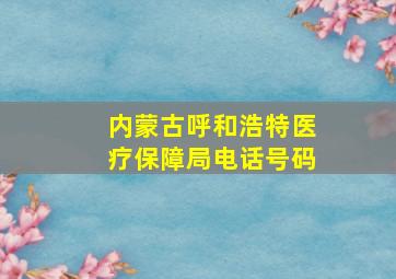 内蒙古呼和浩特医疗保障局电话号码