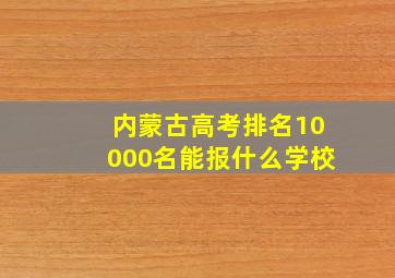 内蒙古高考排名10000名能报什么学校