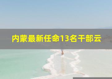 内蒙最新任命13名干部云