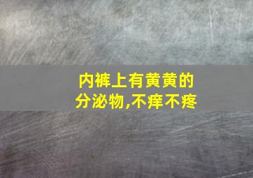 内裤上有黄黄的分泌物,不痒不疼