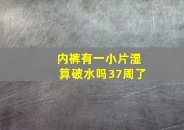 内裤有一小片湿算破水吗37周了