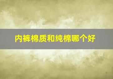 内裤棉质和纯棉哪个好