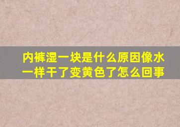 内裤湿一块是什么原因像水一样干了变黄色了怎么回事