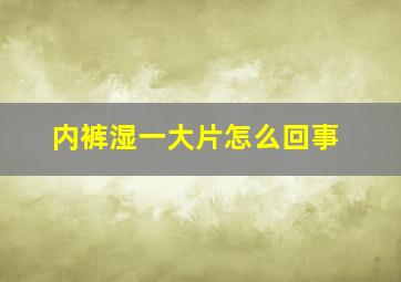 内裤湿一大片怎么回事