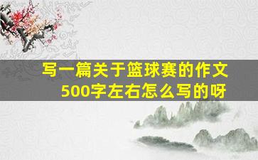 写一篇关于篮球赛的作文500字左右怎么写的呀