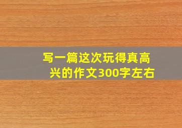 写一篇这次玩得真高兴的作文300字左右