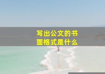 写出公文的书面格式是什么