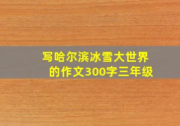 写哈尔滨冰雪大世界的作文300字三年级