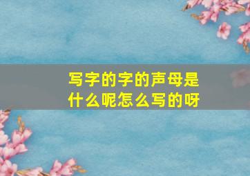 写字的字的声母是什么呢怎么写的呀