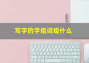 写字的字组词组什么