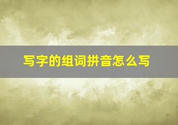 写字的组词拼音怎么写