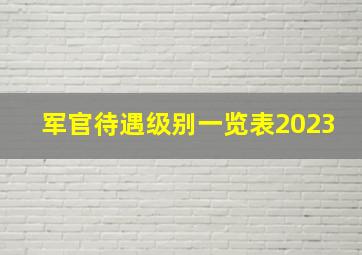 军官待遇级别一览表2023