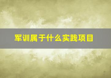 军训属于什么实践项目