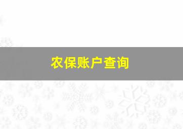 农保账户查询