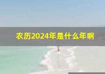 农历2024年是什么年啊