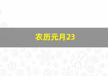 农历元月23