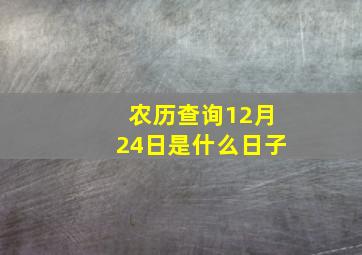 农历查询12月24日是什么日子