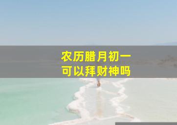 农历腊月初一可以拜财神吗