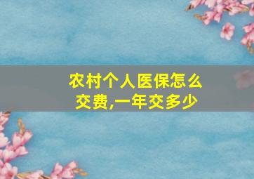 农村个人医保怎么交费,一年交多少