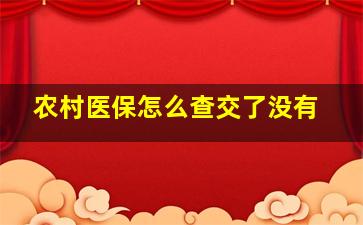 农村医保怎么查交了没有