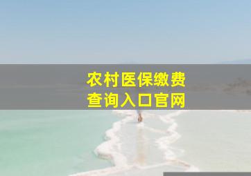 农村医保缴费查询入口官网