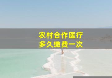 农村合作医疗多久缴费一次