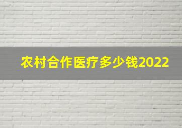 农村合作医疗多少钱2022