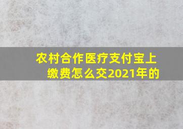 农村合作医疗支付宝上缴费怎么交2021年的