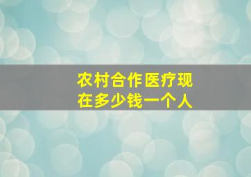 农村合作医疗现在多少钱一个人