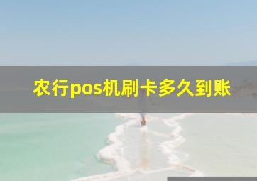 农行pos机刷卡多久到账