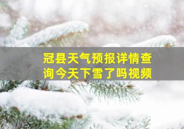 冠县天气预报详情查询今天下雪了吗视频