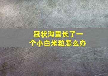 冠状沟里长了一个小白米粒怎么办