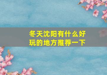 冬天沈阳有什么好玩的地方推荐一下