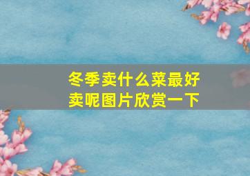 冬季卖什么菜最好卖呢图片欣赏一下