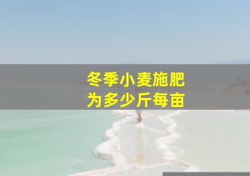 冬季小麦施肥为多少斤每亩