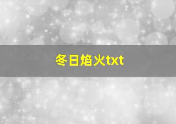 冬日焰火txt