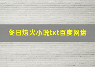 冬日焰火小说txt百度网盘