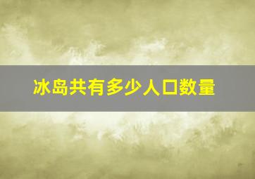 冰岛共有多少人口数量