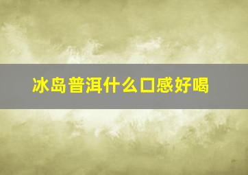 冰岛普洱什么口感好喝