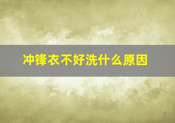 冲锋衣不好洗什么原因