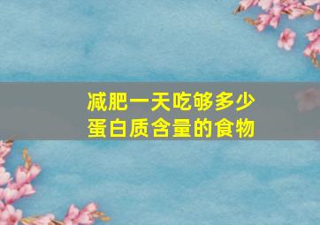 减肥一天吃够多少蛋白质含量的食物