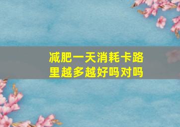 减肥一天消耗卡路里越多越好吗对吗