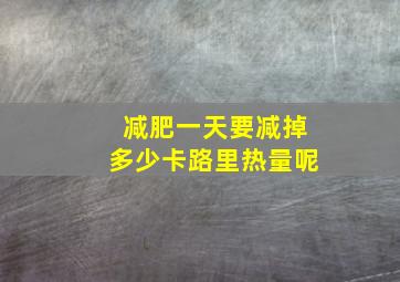 减肥一天要减掉多少卡路里热量呢