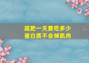 减肥一天要吃多少蛋白质不会掉肌肉