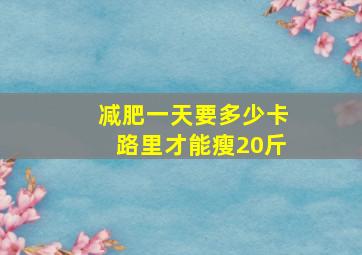 减肥一天要多少卡路里才能瘦20斤