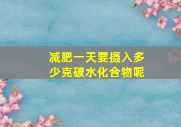 减肥一天要摄入多少克碳水化合物呢