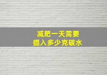 减肥一天需要摄入多少克碳水